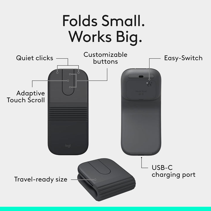 Logitech | Mobi Fold Mouse For Business - Graphite | 910-007600
