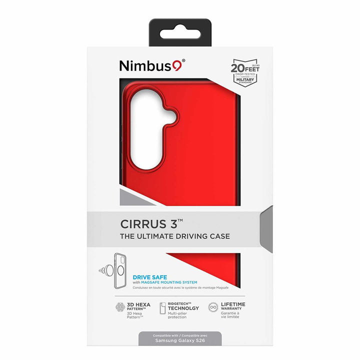 Nimbus9 | Cirrus 3 Case w/Magnets for Samsung Galaxy S26 - Crimson | N9C3MSSAMGS26CR