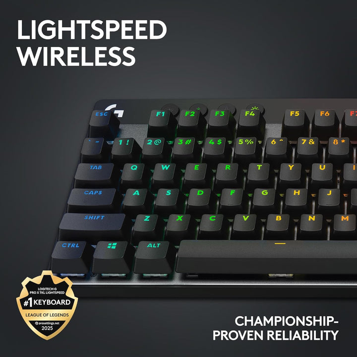 Logitech | G PRO X Tenkeyless Rapid Backlit RGB Magnetic Analog Switches Gaming Keyboard - Black | 920-012127