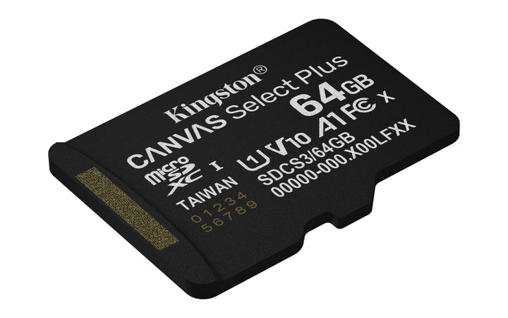 Kingston | Canvas Select Plus Gen3 64GB microSDXC Memory Card with Adapter | SDCS3/64GB