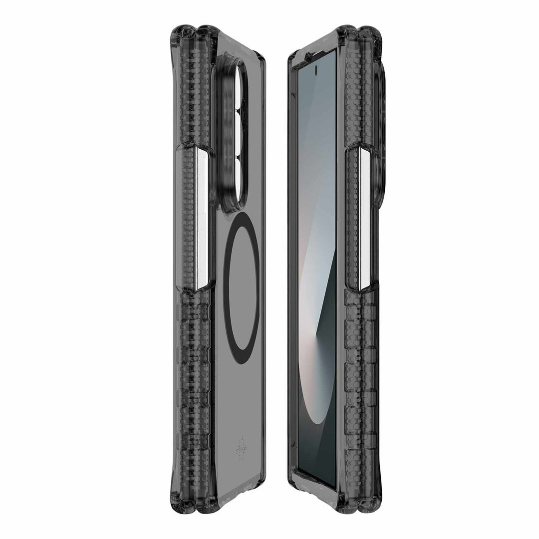 ITSKINS | Hybrid_R Case Hinge w/MagSafe for Samsung Galaxy Z Fold 7 - Smoke/Transparent | SGQ7HIMCLBKTR
