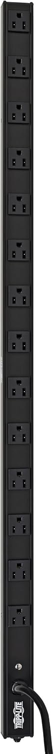 Tripp Lite | Single-Phase 120V Basic 1.44kW PDU, 14 NEMA 5-15R Outlets, NEMA 5-15P Input, 15 ft. Cord, 0U Vertical | PDUV15