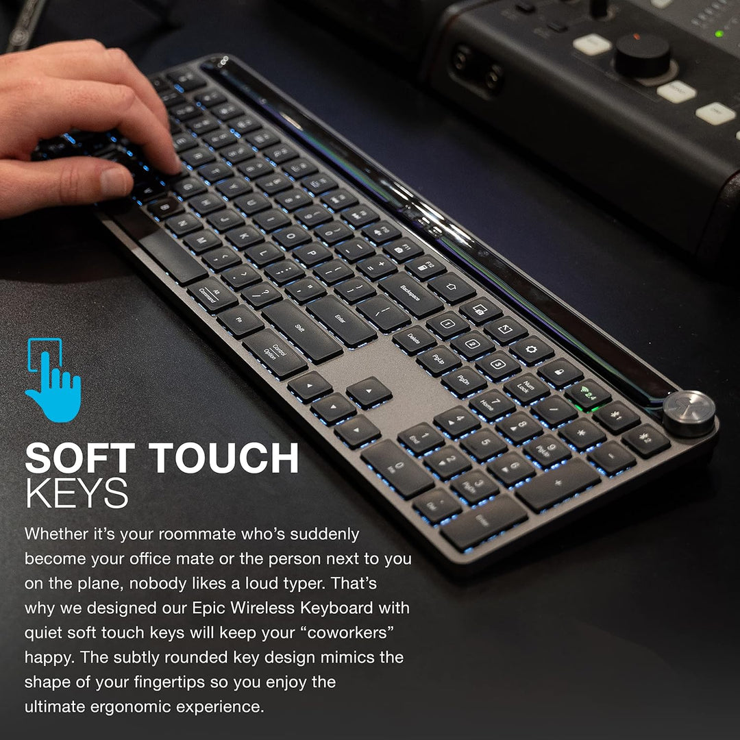 JLAB | Epic Bluetooth Wireless IlluminatedKeyboard- Black  | IFCKEPICKEYRBLK4