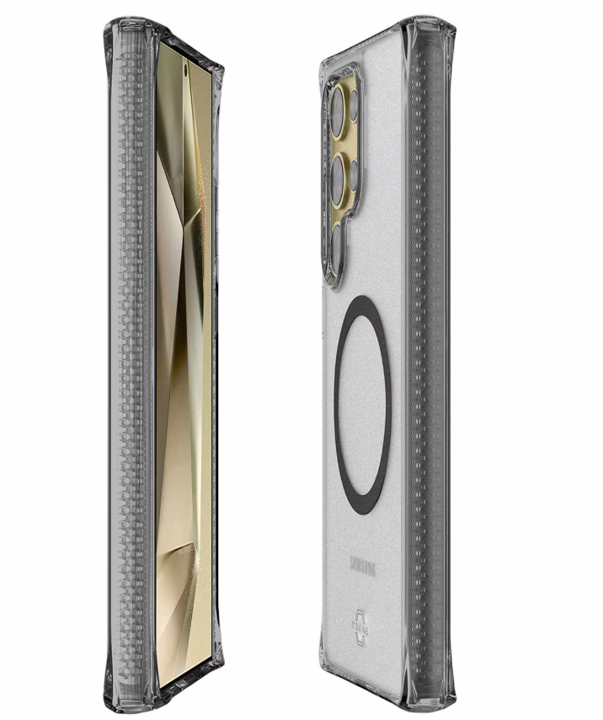 //// ITSKINS | Hybrid_R Vapor Case Compatible w/MagSafe for Samsung Galaxy S25 Ultra - Smoke | 120-9160