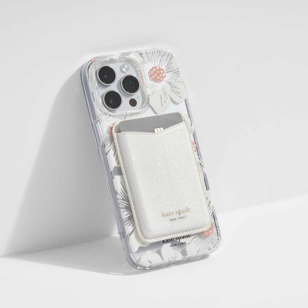 Kate Spade NY | Magnetic Wallet Compatible w/MagSafe - White Glitter |  15-14179