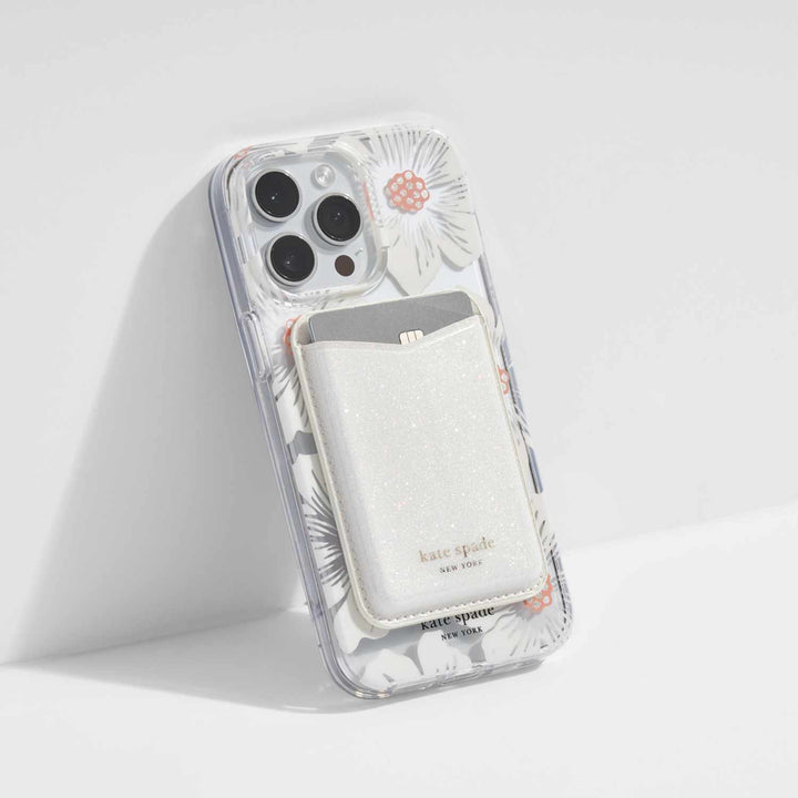 Kate Spade NY | Magnetic Wallet Compatible w/MagSafe - White Glitter |  15-14179