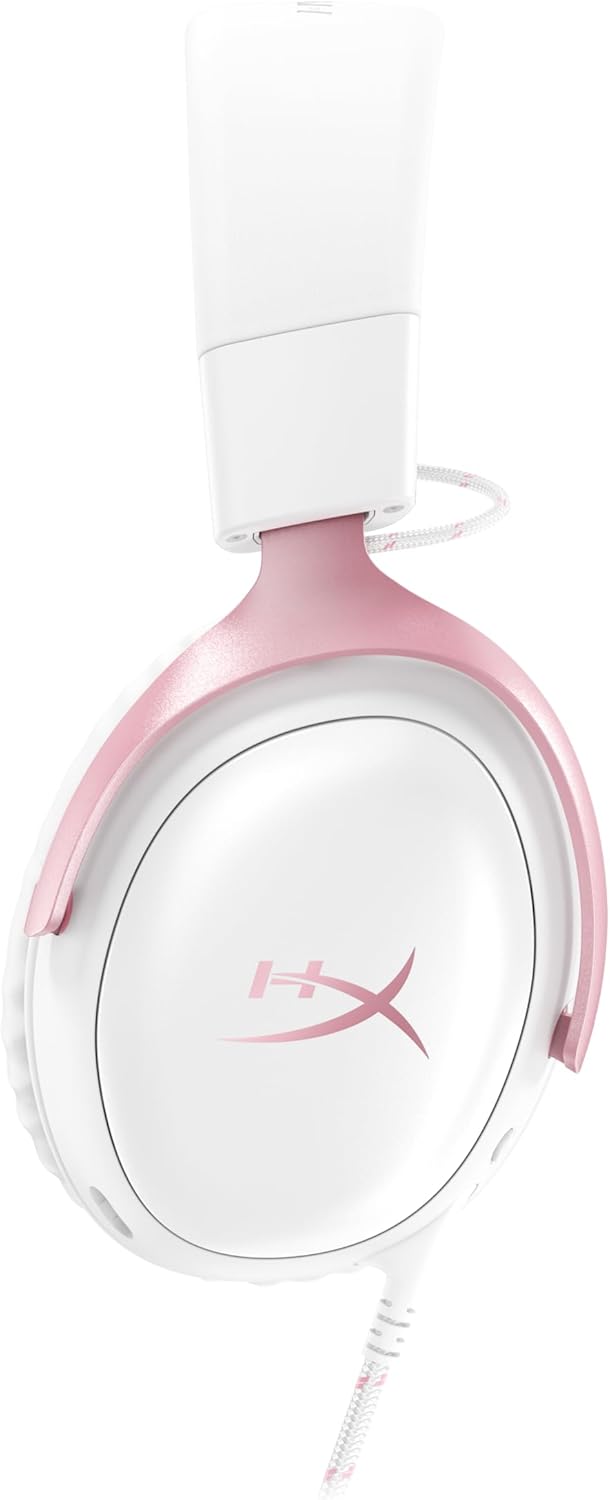 HyperX | Cloud III Gaming Headset Wired Over-Ear PC, PS5, Xbox Series X|S, Angled 53mm Drivers, DTS - Pink | 9W1Q4AA