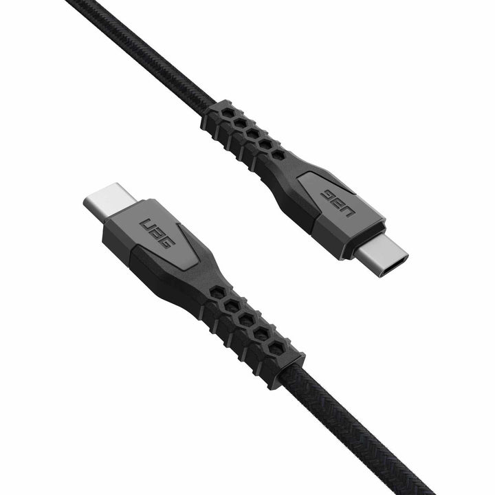 UAG | USB-C to USB-C - Charge/Sync 30W Rugged Kevlar Core Cable - 5ft - Black/Grey | 107-1766