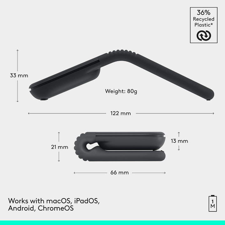 Logitech | Mobi Fold Mouse For Business - Graphite | 910-007600