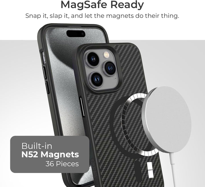 Caseco | Fremont Kevlar Case w/MagSafe for iPhone 15 Pro - Black | C28B3-01
