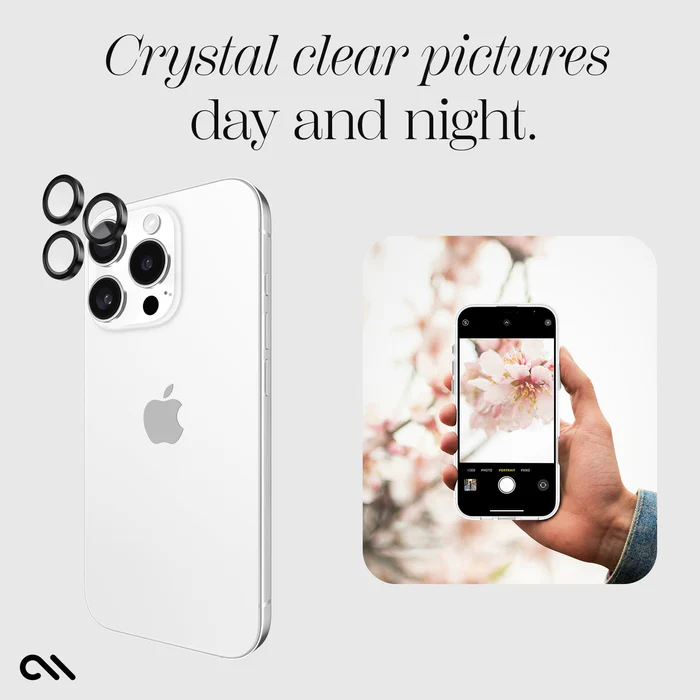 Case-Mate | Aluminum Ring Glass Lens Protector iPhone 16 Pro Max / 16 Pro - Black | 15-13312