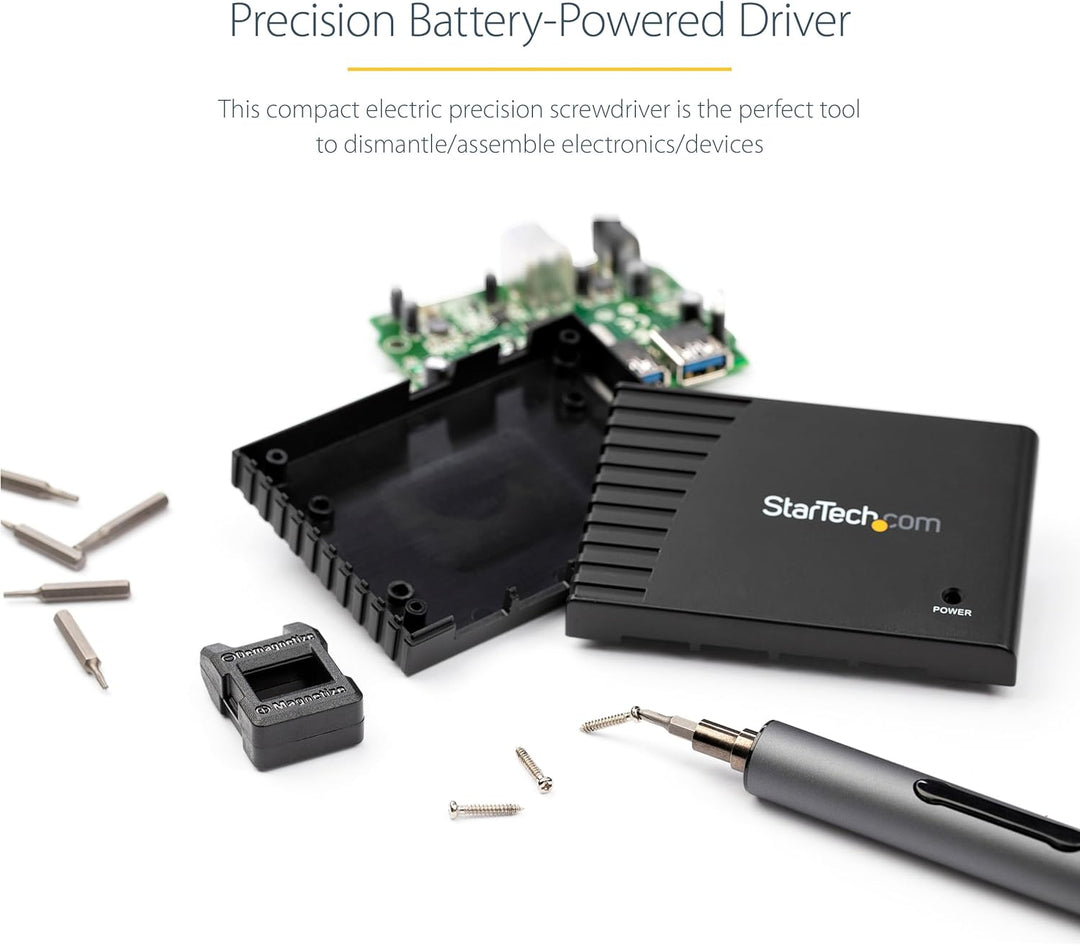 Startech | Electric Precision Screwdriver Set - Portable Cordless Battery Powered Bit Driver Kit for Electronics | CTK55PCEDRIVE