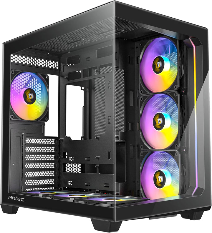Antec | C5 ARGB, 7 x 120mm ARGB PWM Fans Included, Up to 10 Fans Simultaneously, Type-C 3.2 Gen 2 Port, Seamless Tempered Glass Front & Side Panels, 360mm Radiator Support, Mid-Tower ATX PC Case | C5 ARGB