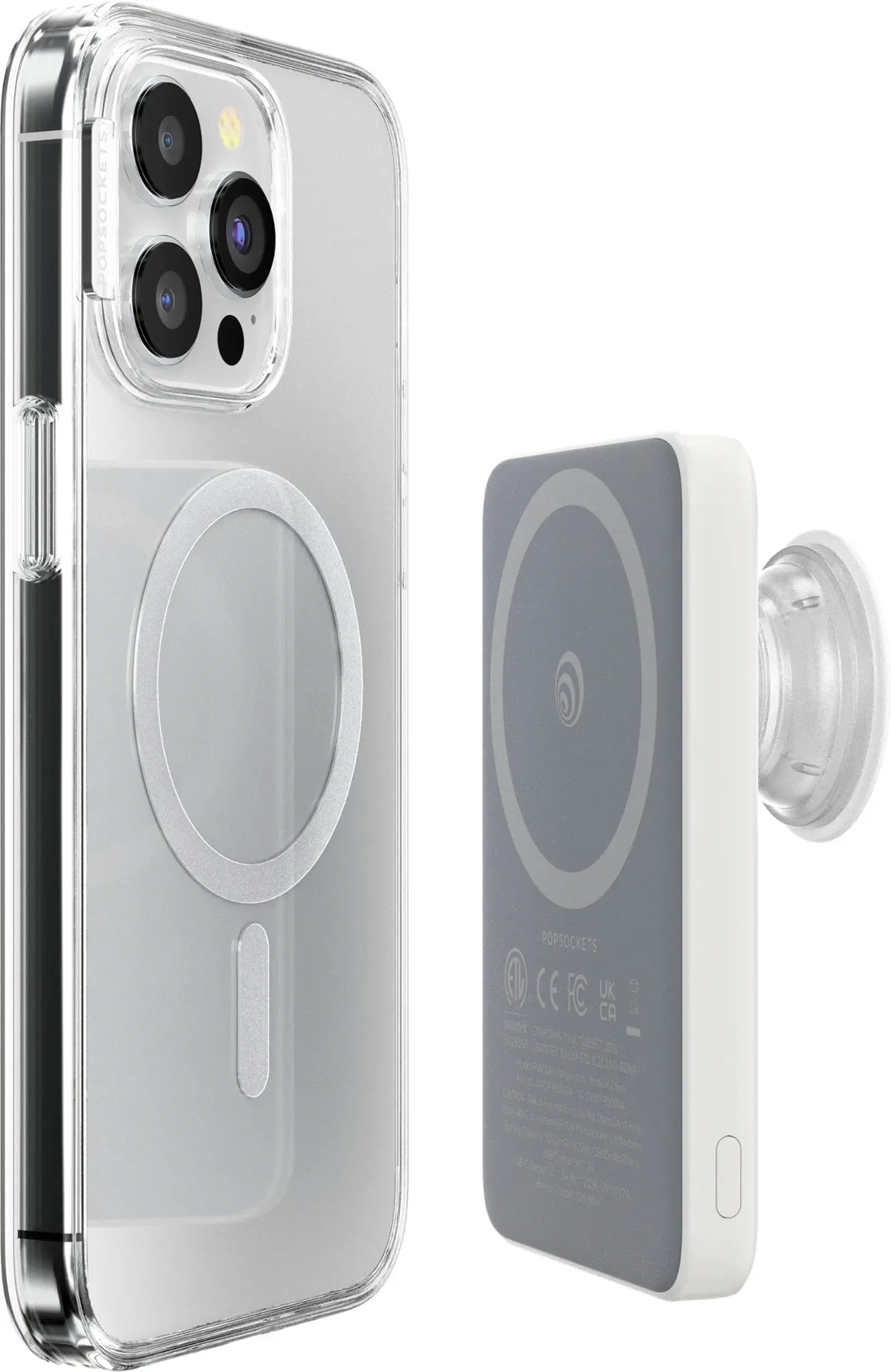 PopSockets | MagSafe Power Pack Charger 5000 mAh - White/Clear | 109-1599