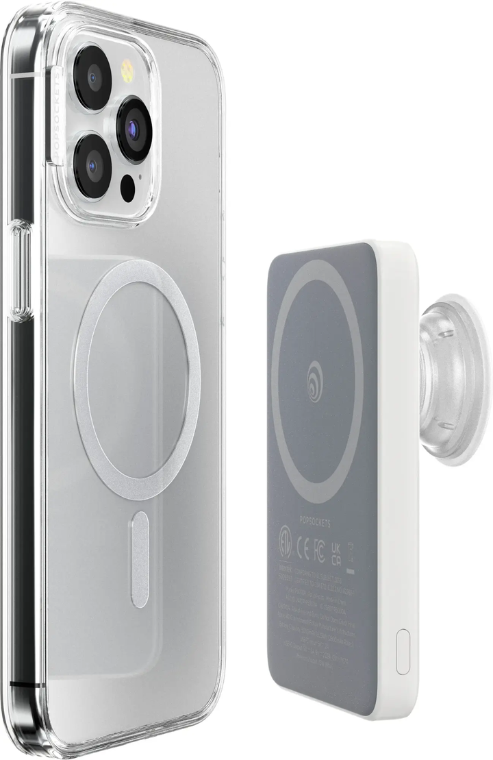 PopSockets | MagSafe Power Pack Charger 5000 mAh - White/Clear | 109-1599