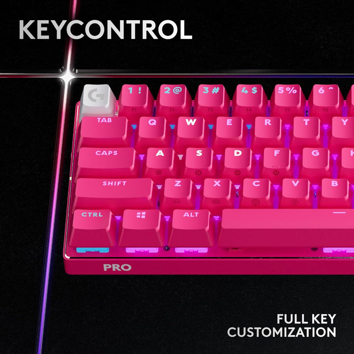 Logitech | PRO X 60 LIGHTSPEED Wireless Backlit Mechanical GX Optical Tactile Gaming Keyboard - Magenta | 920-011940