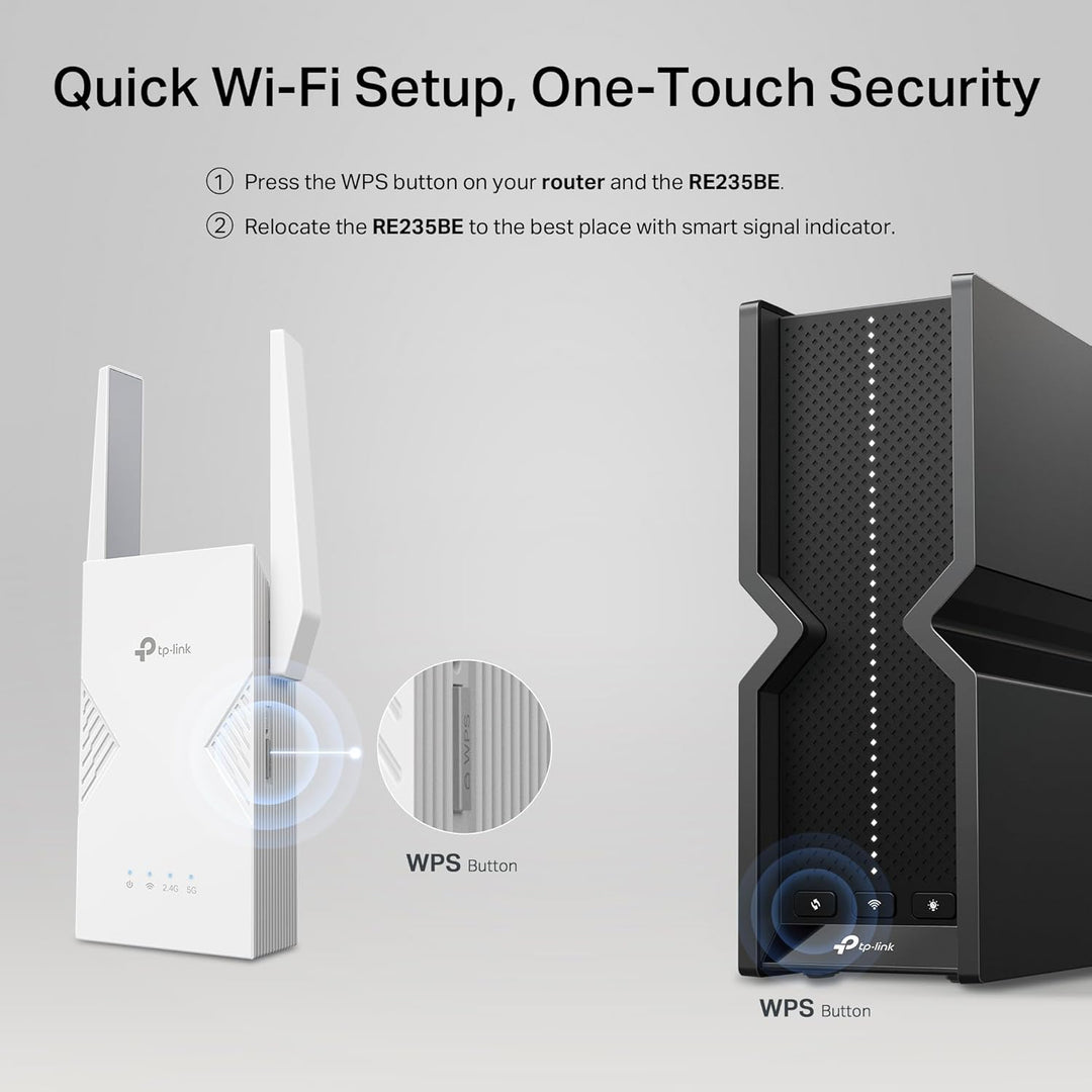 TP-Link | WiFi 7 Range Extender (RE235BE), Dual Band Signal Booster for Home, up to 3.6 Gbps | RE235BE