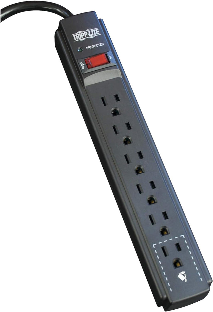Eaton | Tripp Lite Series Power Strip 6 Outlet NEMA 5-15R AC 6' Cord 5-15P - Black Housing | TLP606B