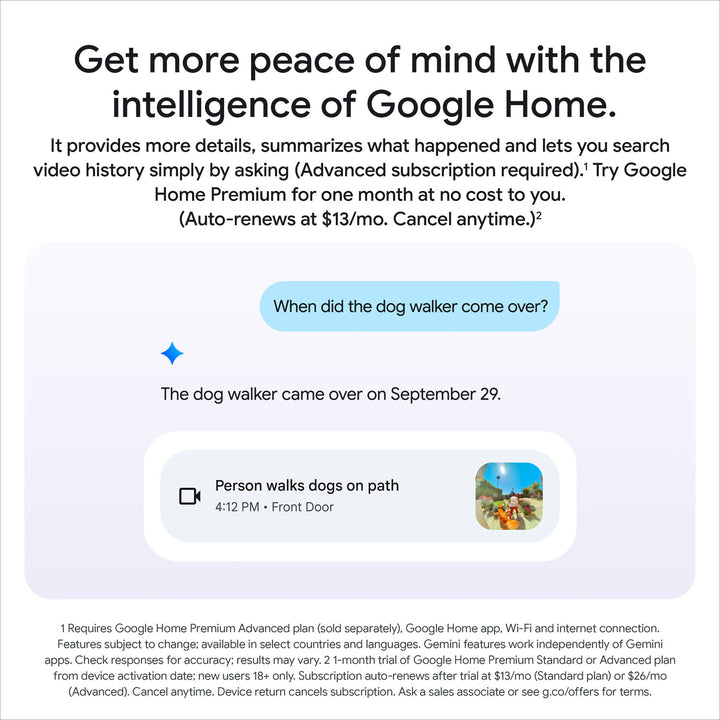 Google | Nest (Wired) Wi-Fi Video Doorbell (3rd Gen) with Gemini - Snow | GA09967-CA