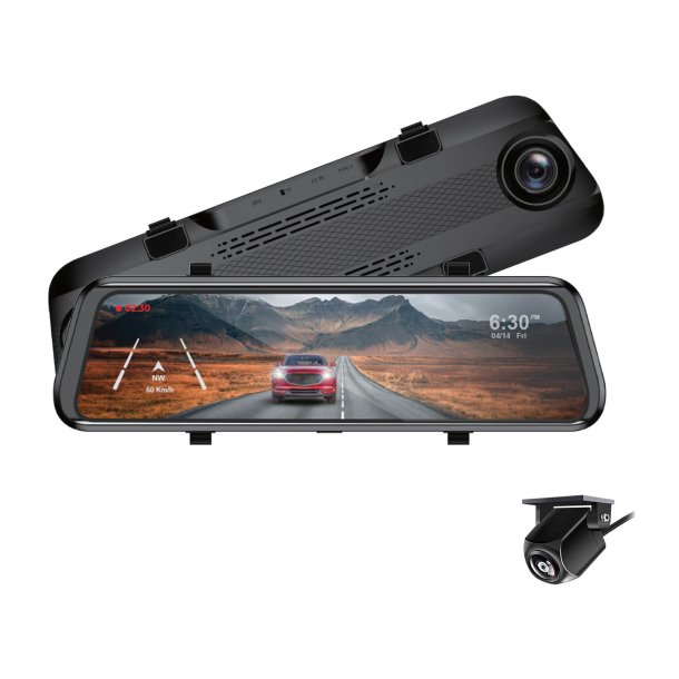 myGEKOgear | Oribit D100 10in. Rearview Mirror 1080P Dash Camera and Back Up Camera | 15-12815