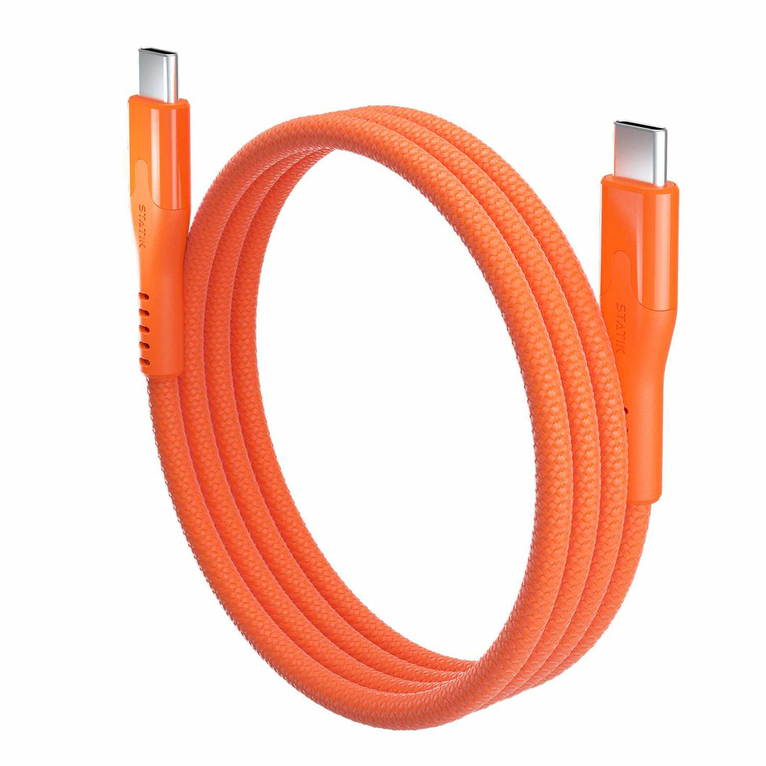 Statik | MagStack Pro Charge/Sync Magnetic Cable USB-C to USB-C 3.3ft 100W - Orange | PUP05503FTCCORGCA