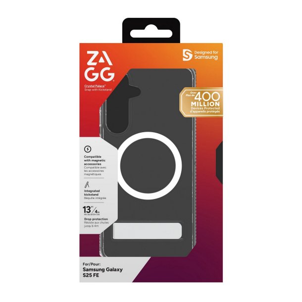 ZAGG | Graphene Crystal Palace Snap Samsung Galaxy S25 FE Kickstand Case - Clear | 702320695