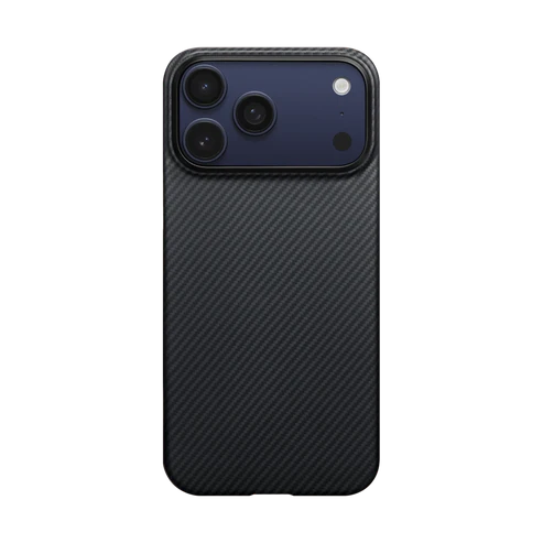Pitaka | Ultra-Slim Case Aramid Fiber iPhone 17 Pro Max w/ Camera Control Button - Black/ Grey | KI1701BPM