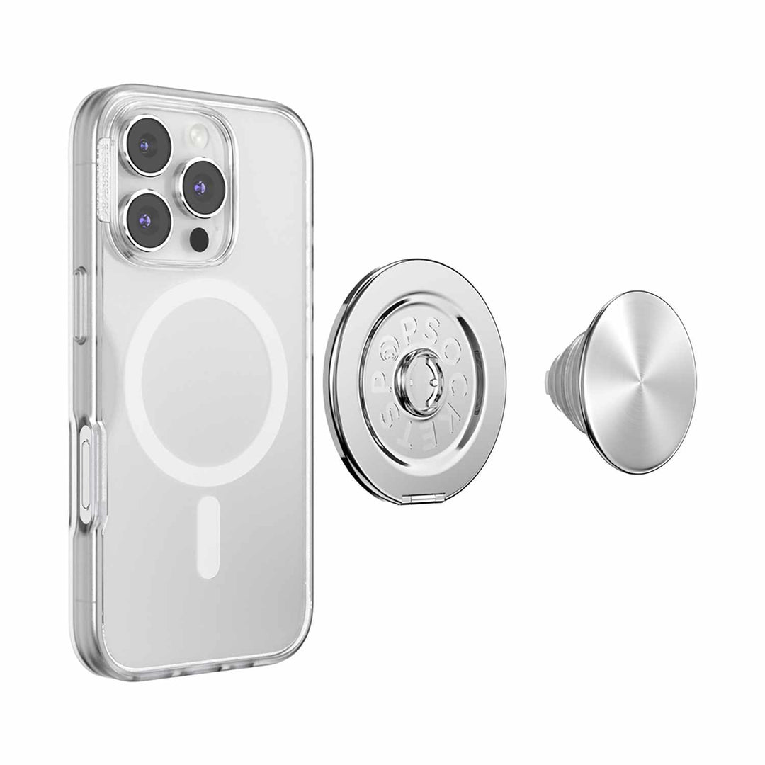 PopSockets | PopGrip Kick Out for MagSafe Round with Adapter Radial - Silver | 807695
