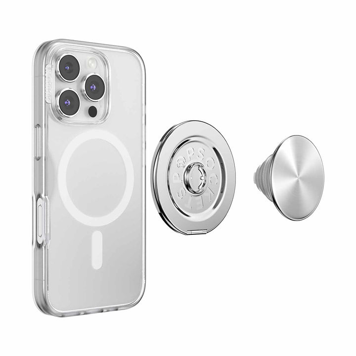 PopSockets | PopGrip Kick Out for MagSafe Round with Adapter Radial - Silver | 807695