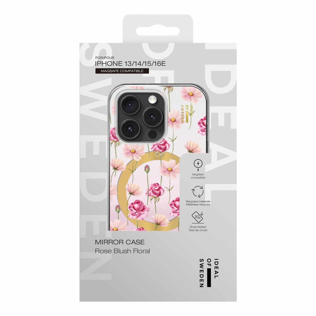 Ideal of Sweden | Mirror MagSafe Case for iPhone 17e/16e/15/14/13 - Rose Blush Floral | IDMRCMSI2361603