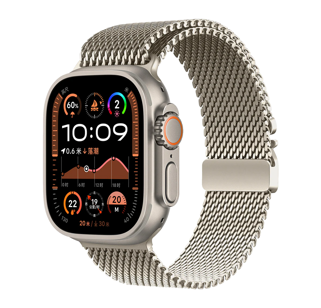 LOGiiX | Milanese Link Apple Watch Band 42/44/45/49mm S1-9/SE/Ultra - Titanium | LGX-13933