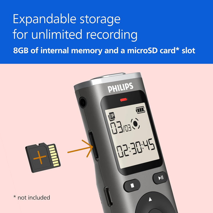 Philips | VoiceTracer digital recorder with 8GB memory | DVT1170/00