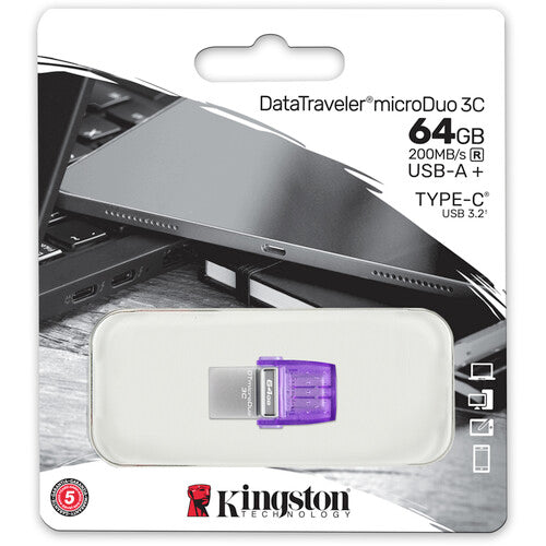 Kingston | DataTraveler microDuo 3C USB Flash Drive 64GB | DTDUO3CG3/64GB