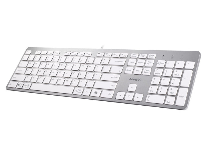 Adesso | Multi OS Scissor Switch Desktop Keyboard - White | AKB-730UW