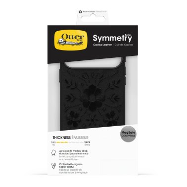 Otterbox | Symmetry Cactus Leather iPhone 18 Pro Max/17 Pro Max Embroidery MagSafe Case - Ink Blossom | 77-000495