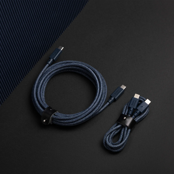 Native Union | Belt Cable XL USB-C to USB-C 10ft / 3m 100W - Navy | BELT-XL-C-NAV-3-NP
