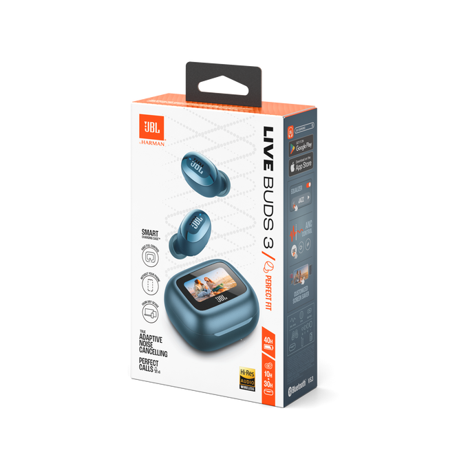 JBL | Live Buds 3 Smart True Wireless Charging Case Buds - Blue | JBLLIVEBUDS3BLUAM