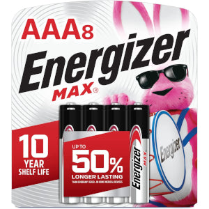 Energizer | AAA Batteries 1.5V Max  8 Pack | E92MP8