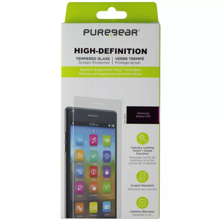 //// PureGear | HD Ultra Clear Tempered Glass Screen Protector Samsung Galaxy S23 5G w/Applicator Tray  | 15-10937