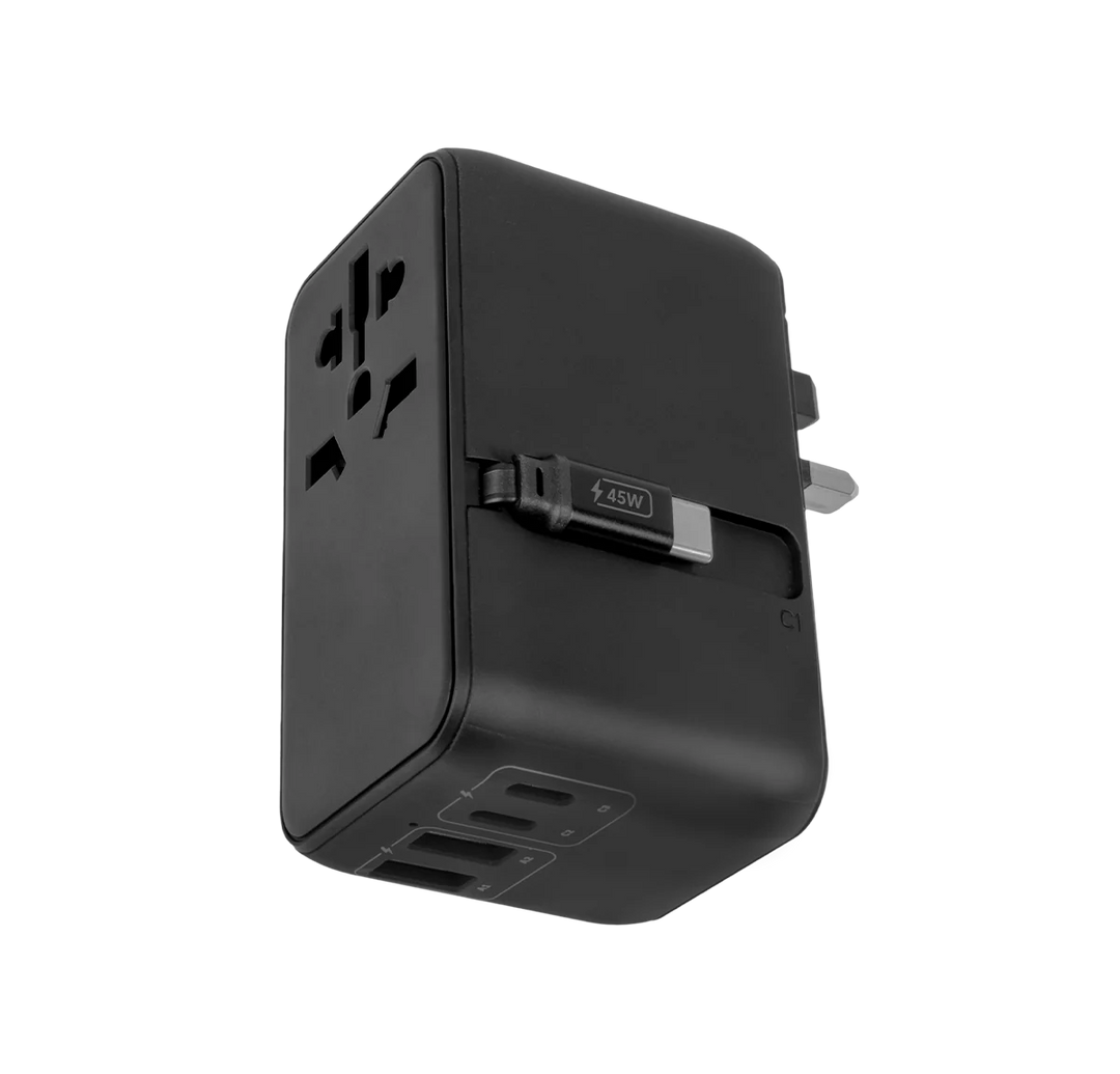 LOGiiX | World Traveler XL 45W with built-in cable - Black | LGX-14043