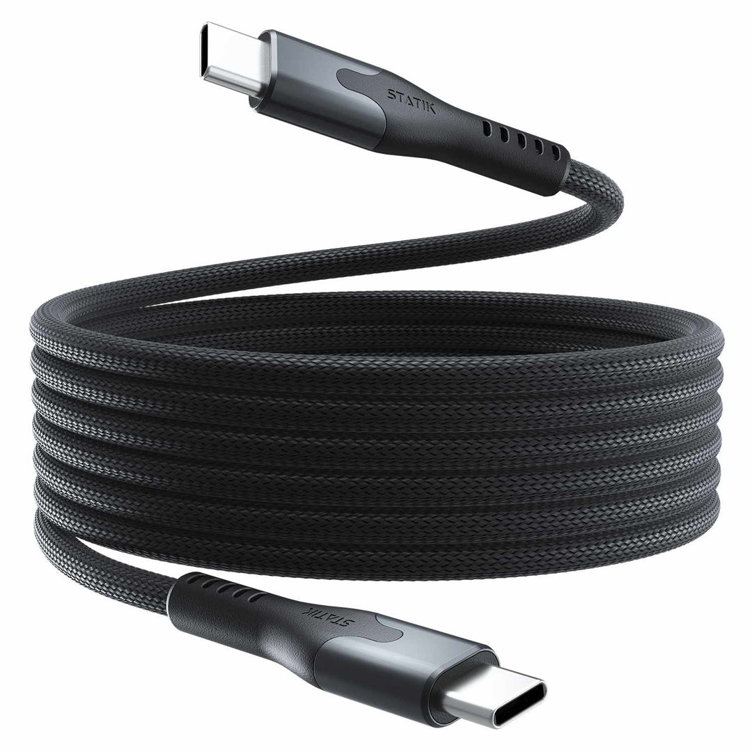 Blu Element | SelfCoil Magnetic Cable USB-C to USB-C 6ft 100W - Black | BEMGC2C6FTB