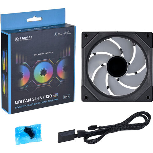 Lian-Li | UNI Fan SL Infinity Single Fan w/o Controller 120MM - Black | UF-SLIN120-1B
