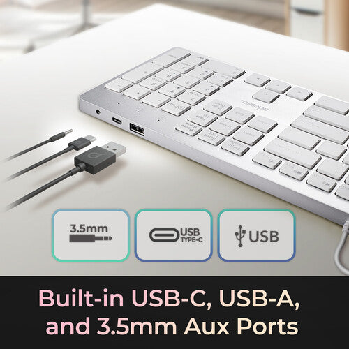 Adesso | Full Sized Keyboard Multi-os Scissor Switch - White | AKB-730UW
