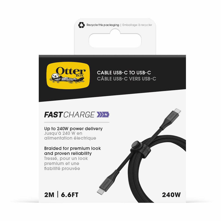 OtterBox | Premium Braided Cable USB-C to USB-C 6ft 240W - Black | 77-000789