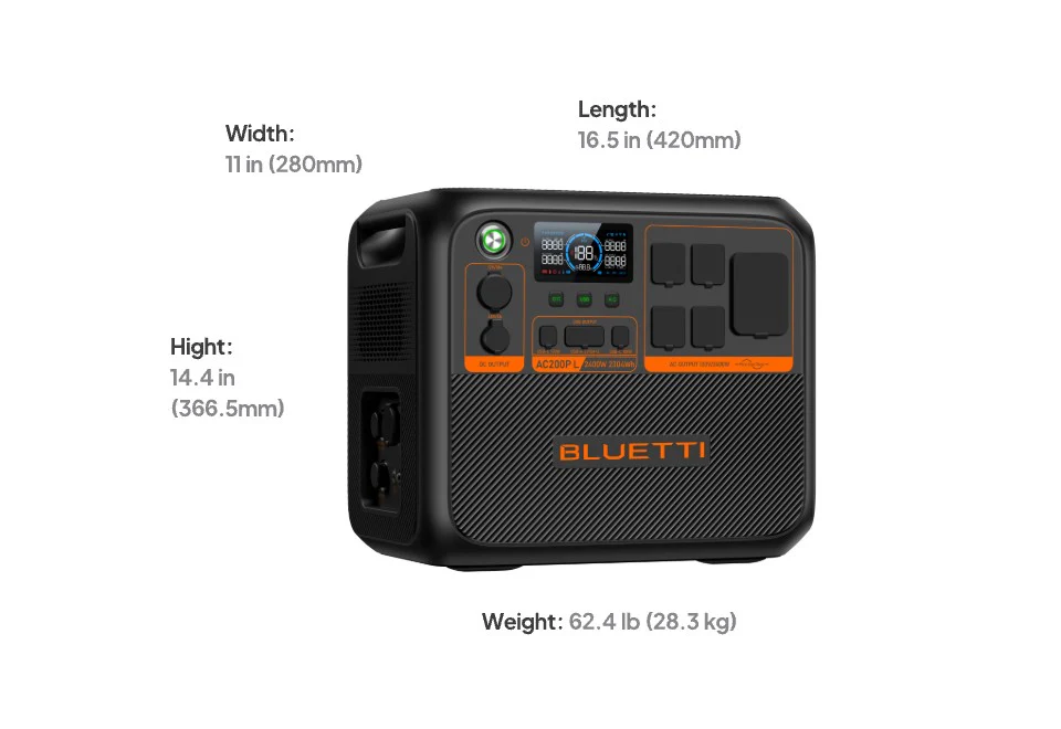 Bluetti | AC200P L Portable Power Station 2,400W 2,304Wh | AC200P L