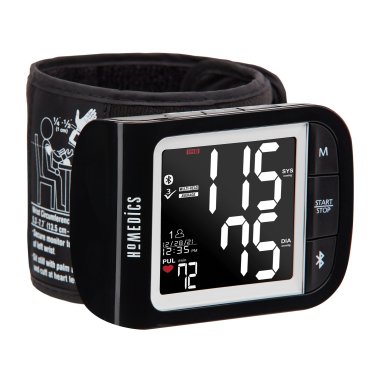 HoMedics | Wrist Blood Pressure Monitor with Attached Wrist Cuff and Bluetooth | BPW-930BT
