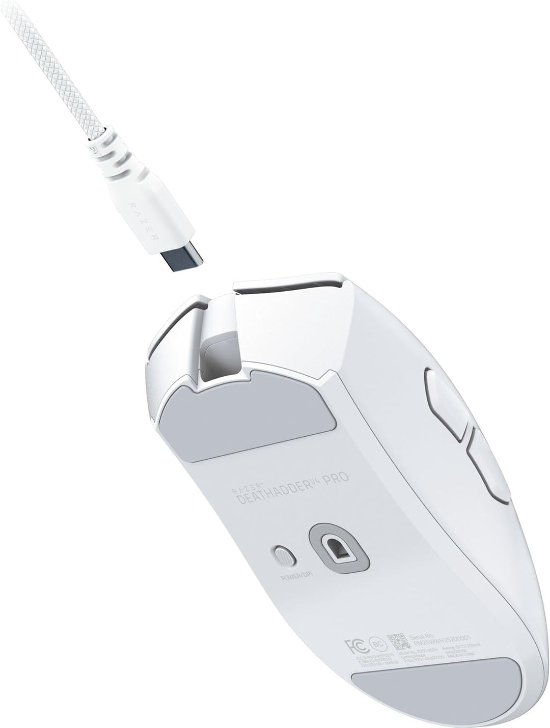 Razer | DeathAdder V4 Pro Lightweight Optical Gaming Mouse with 150 Hour Battery Wireless - White | RZ01-05330200-R3U1