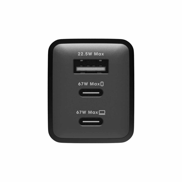 OtterBox | Wall Charger 3-Port 2xUSB-C/USB-A 67W - Black | 77-000773