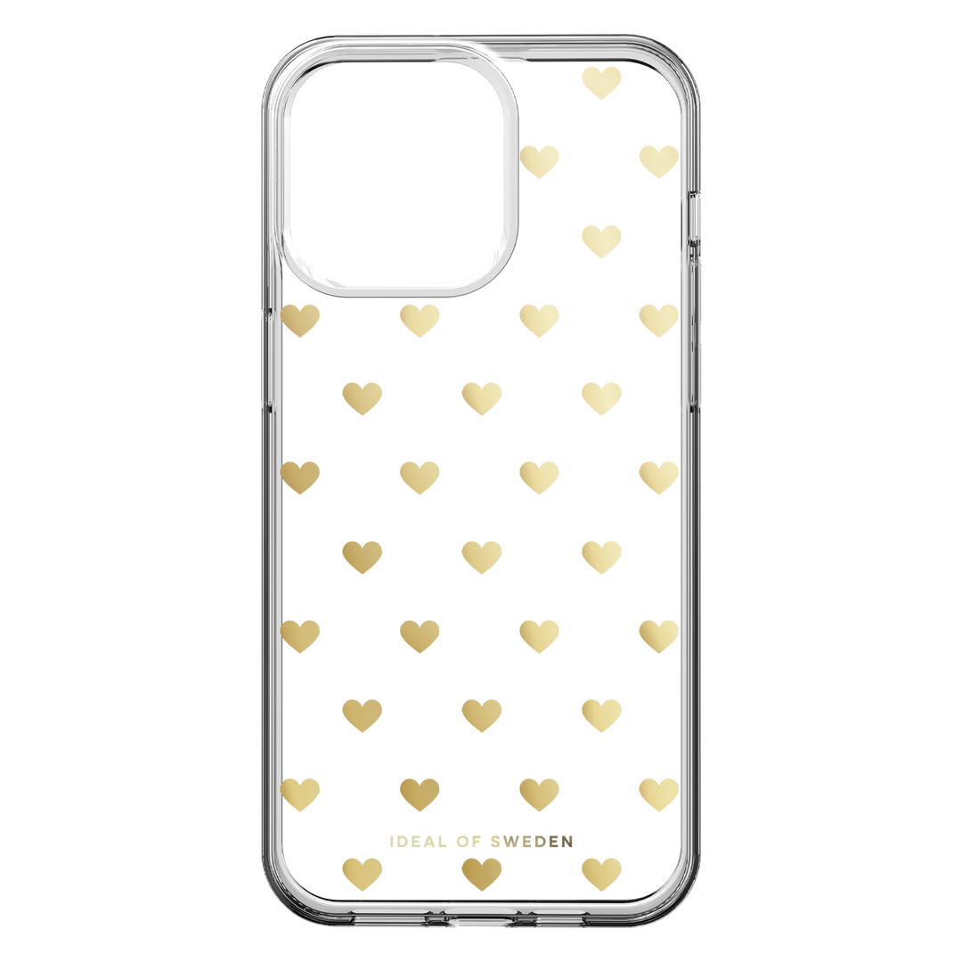 ideal of Sweden | Clear Mid MagSafe Case Golden Hearts for iPhone 15 Pro Max  - Clear| 12-08282