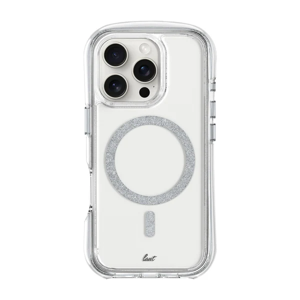 LAUT | Aero Sparkle MagSafe for iPhone 16 Pro - Crystal Silver | L_IP24B_AS_SL
